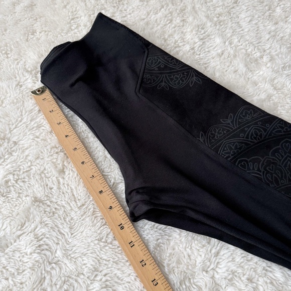 Desigual Woman Black Mandala Floral Snake Print Velvet Patch Legging MEDIUM Boho - Picture 4 of 7